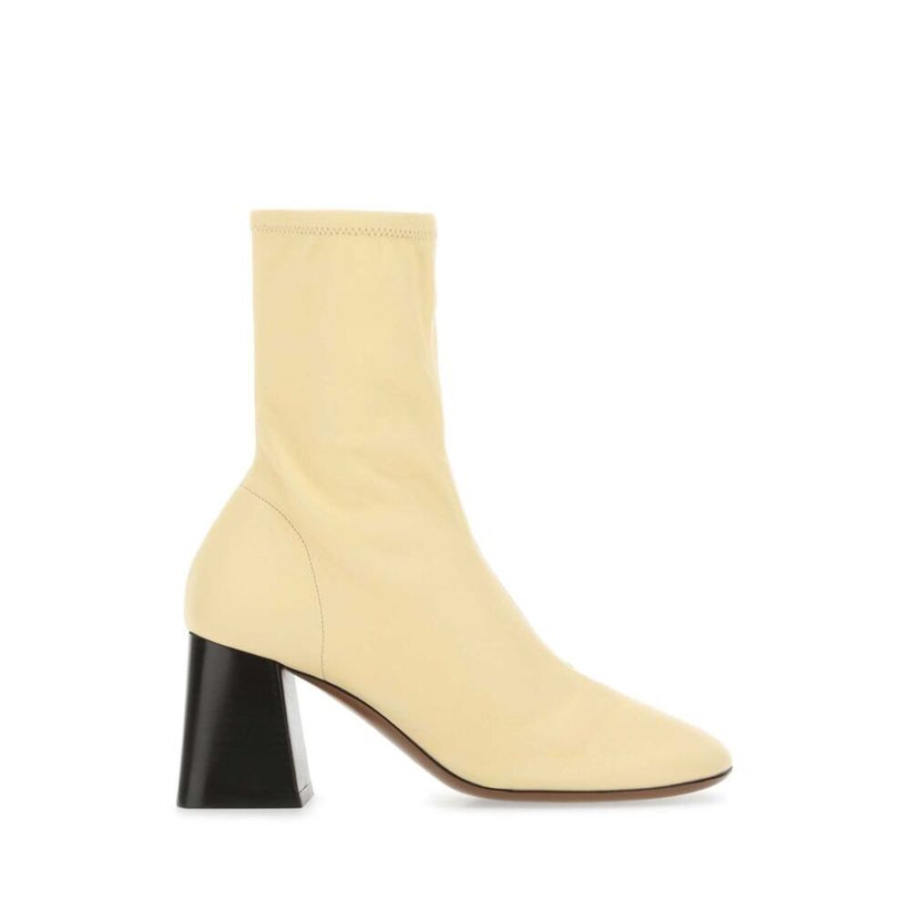 Neous Women Cream Leather Lepus Ankle Boots